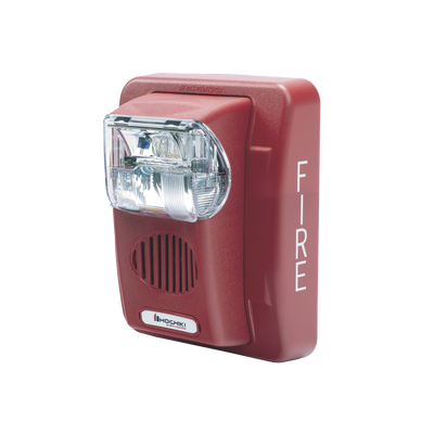 Sirena Estrobo, 12 Vcd, Multi-Candela 15 hasta 110 cd, Montaje En Pared, Color Rojo, Serie HEC3 (0500-05980) Hochiki