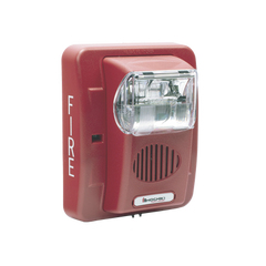 Sirena Estrobo, 24 Vcd, Multi-Candela 15 hasta 110 cd, Montaje En Pared, Color Rojo, Serie HEC3 (0500-06020), Hochiki
