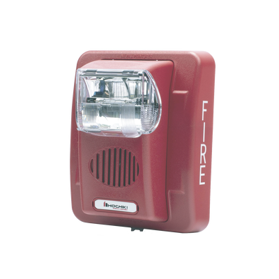 Sirena Estrobo, 24 Vcd, Multi-Candela 15 hasta 110 cd, Montaje En Pared, Color Rojo, Serie HEC3 (0500-06020), Hochiki