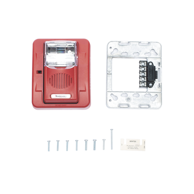 Sirena Estrobo, 24 Vcd, Multi-Candela 15 hasta 110 cd, Montaje En Pared, Color Rojo, Serie HEC3 (0500-06020), Hochiki