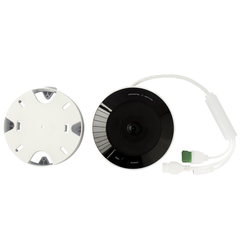 (HikFire) Mini Fisheye IP 4 Megapixel con Detector de Humo Puntual  / Autónomo / Entrada y Salida de Alarma / 15 mts IR / PoE / WDR 120 dB / Alarma de 85 dB / MicroSD 128GB / Compatible con Hik-Connect