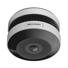 (HikFire) Mini Fisheye IP 4 Megapixel con Detector de Humo Puntual  / Autónomo / Entrada y Salida de Alarma / 15 mts IR / PoE / WDR 120 dB / Alarma de 85 dB / MicroSD 128GB / Compatible con Hik-Connect