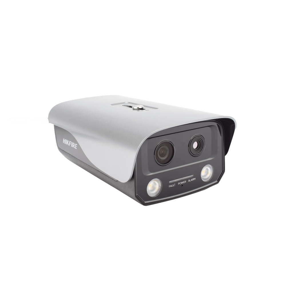 (HikFire) Cámara IP de Detección Térmica de Incendios / Detección de Llamas y Temperaturas Anormales / 4 Megapíxel (Lente Óptico) + 1 Megapíxel (Lente Térmico) / Compatible con Hik-Connect