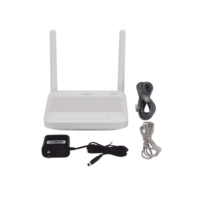 ONU GPON WiFi 6, 2.4/5 GHz, Compatible con OLT´s de Terceros, 4 puertos Gigabit + 1 POTS + 2 USB, conector SC/UPC