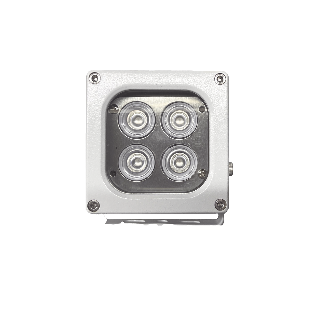 Iluminador LED de Alta Potencia | Luz Blanca | 10 Metros de Iluminación | Cobertura 120° | IP66 | Bajo Consumo de Energía | Fotocélula Incorporada | Soporte en “U” | Carcasa de Aluminio | Alta Transmitancia de Luz. | C