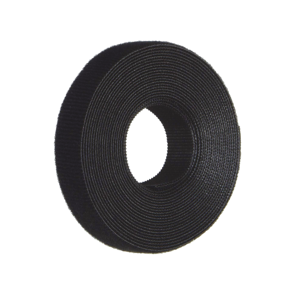 Rollo de Cinta de Contacto, de 15 Pies (4.5m) de Largo, 19.1 mm de Ancho, Color Negro