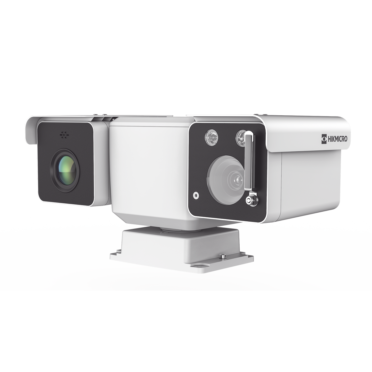 Mini Punta de Poste IP Dual / Térmica 25 mm (384 X 288) + Óptico 32X (4 Megapixel) / 800 mts IR / IP66 / Detección de Temperatura / microSD