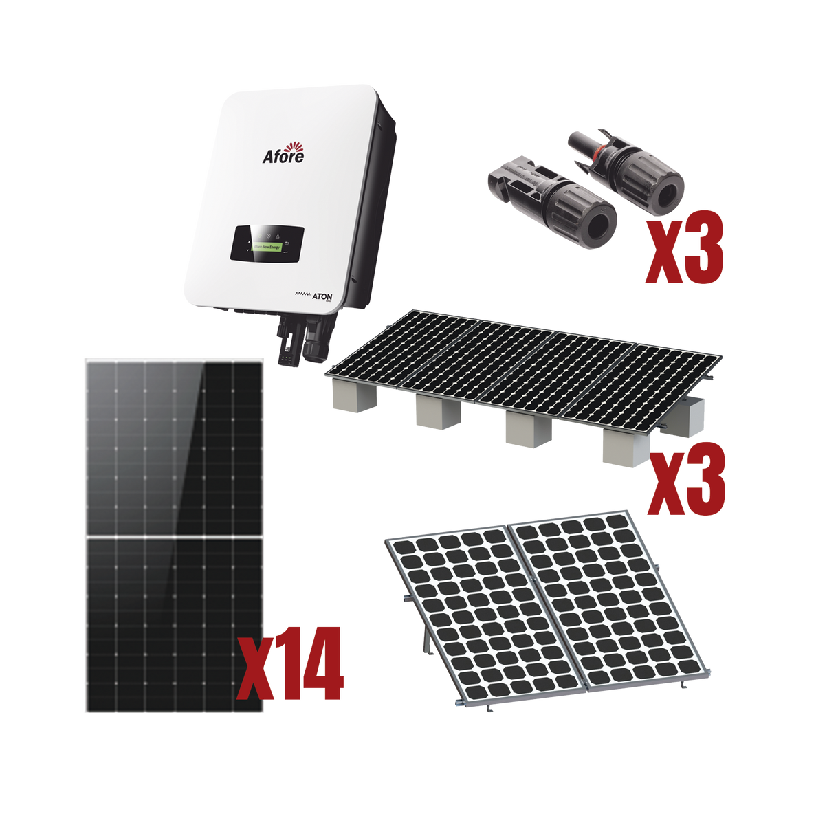 Kit Solar Interconexion  / 8kW  220Vca / Inversor AFORE / Montaje Incluido