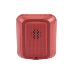 Sirena para Montaje en Pared, 12 a 24 Vcc, Color Rojo, Nuevo Diseño Moderno y Elegante y Menor Consumo de Corriente