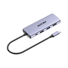 Hub (Adaptador) USB - C / 8 en 1 / 1 Salida HDMI (4K) / 1 Salida USB 2.0 / 3 Salidas USB 3.0 / 1 Salida SD (Memoria SD) / 1 Salida TF (Micro SD) / 1 Entrada USB - C (Carga Rapida / 100 Watts)