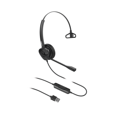Diadema monoaural con tecnología antishock para teléfonos IP FANVIL con interfaz USB con micrófono de cancelación de ruido, larga durabilidad