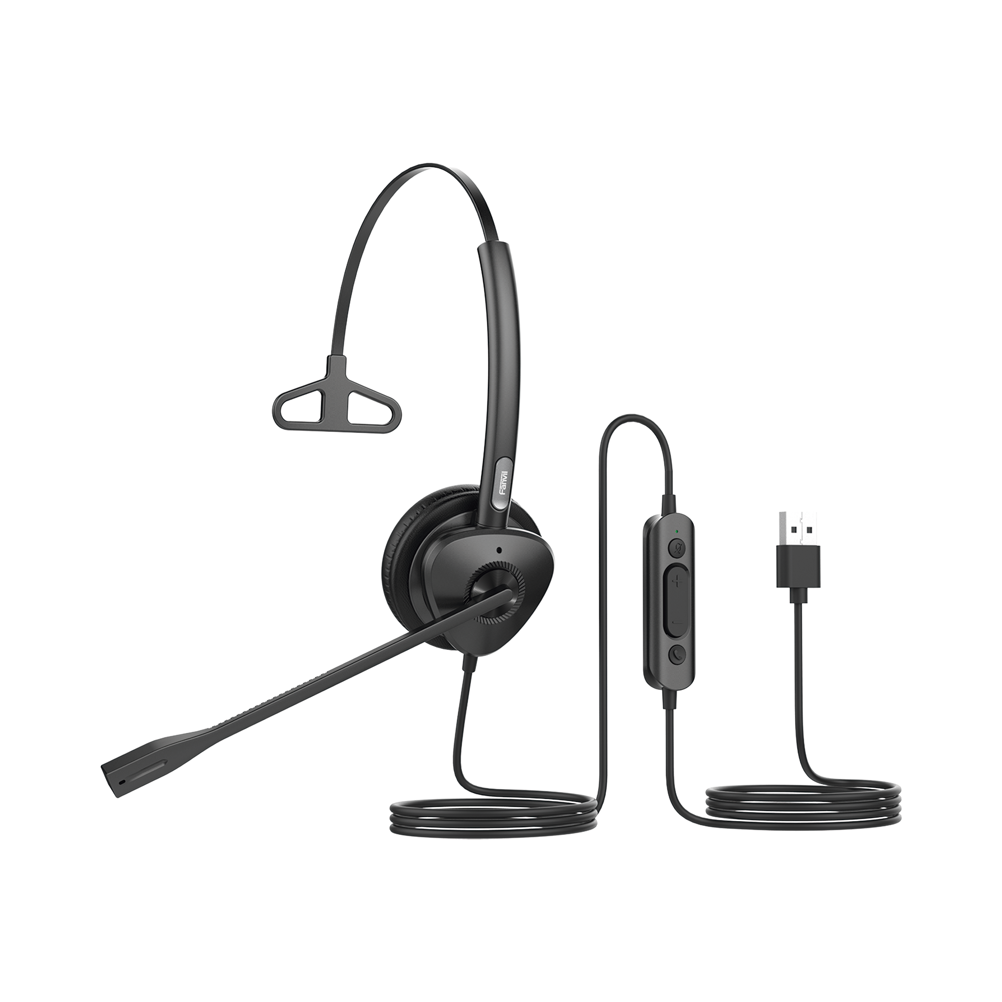 Diadema monoaural con tecnología antishock para teléfonos IP FANVIL con interfaz USB con micrófono de cancelación de ruido, larga durabilidad