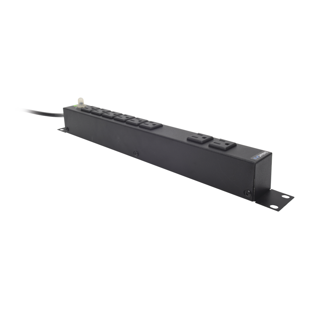 Multicontacto Horizontal (PDU) de 8 Contactos (NEMA 5-15R) Rack 19" 1UR. Voltaje Entrada/Salida: 120Vca/15A