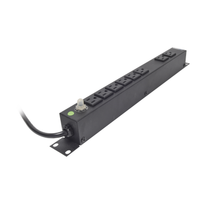 Multicontacto Horizontal (PDU) de 8 Contactos (NEMA 5-15R) Rack 19" 1UR. Voltaje Entrada/Salida: 120Vca/15A