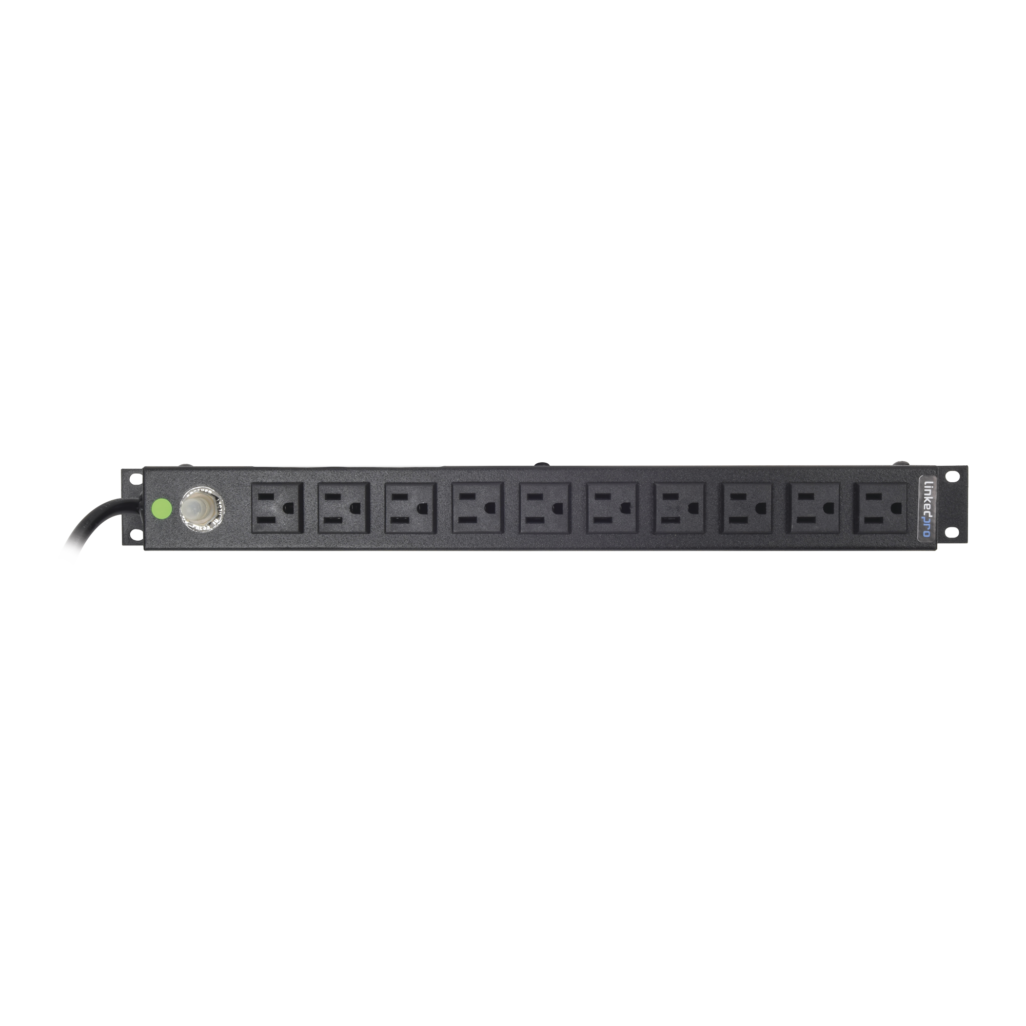 Multicontacto Horizontal (PDU) de 10 Contactos (NEMA 5-15R) Rack 19" 1UR. Voltaje Entrada/Salida: 120Vca/15A