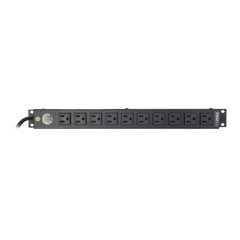 Multicontacto Horizontal (PDU) de 10 Contactos (NEMA 5-15R) Rack 19" 1UR. Voltaje Entrada/Salida: 120Vca/15A