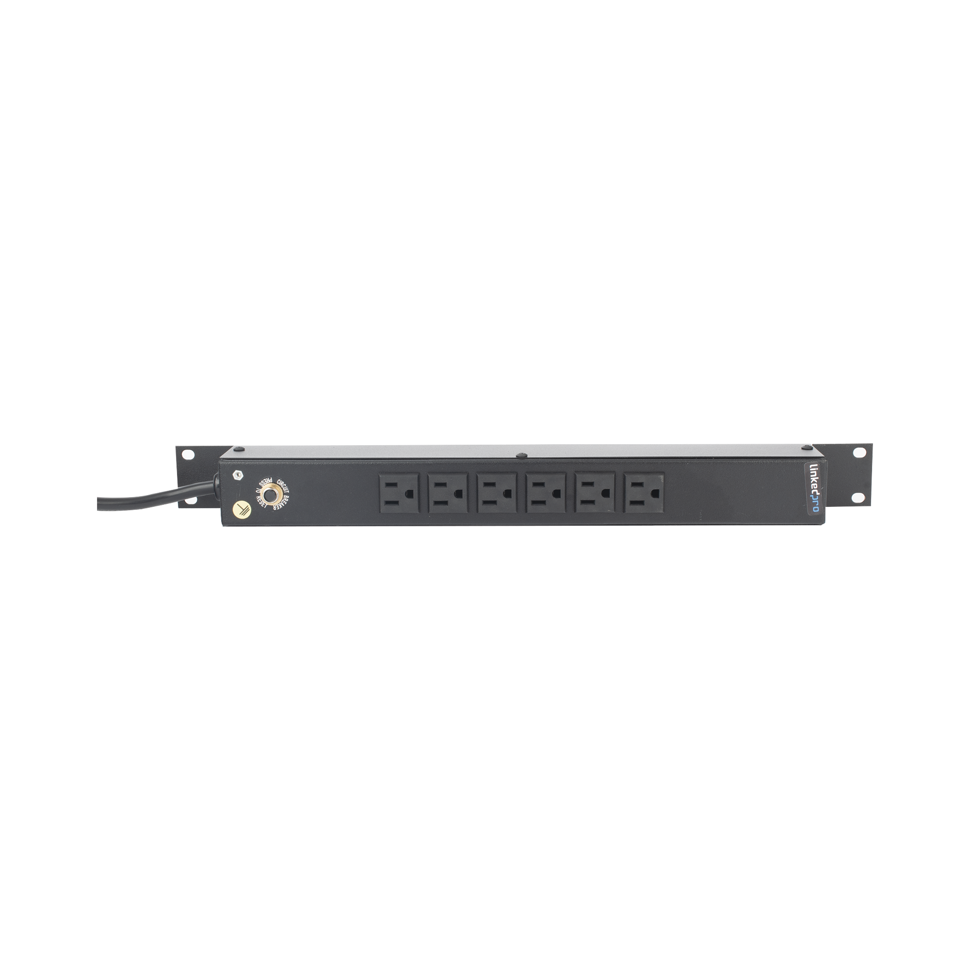 Multicontacto Horizontal (PDU) de 6 Contactos (NEMA 5-15R) Rack 19" 1UR. Voltaje Entrada/Salida: 120Vca/15A
