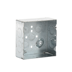 Caja Cuadrada 4 11/16" x 4 11/16"/ Profundidad 2- 1/8"/ 4 Entradas 1", 4 Entradas 3/4", 1 Entrada 1/2" y 3 TKO (1/2"-3/4").