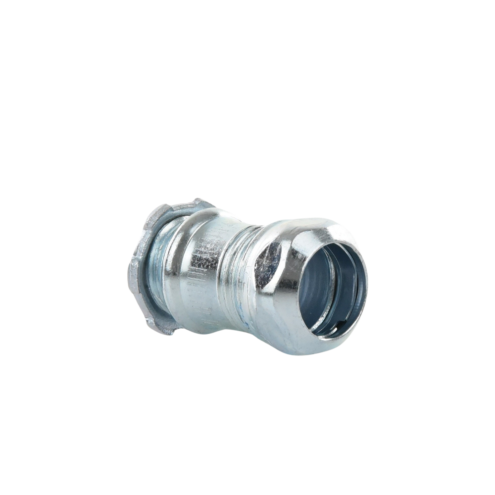 Conector Recto Compresión de Acero Galvanizado para Pared Delgada de 1/2" .