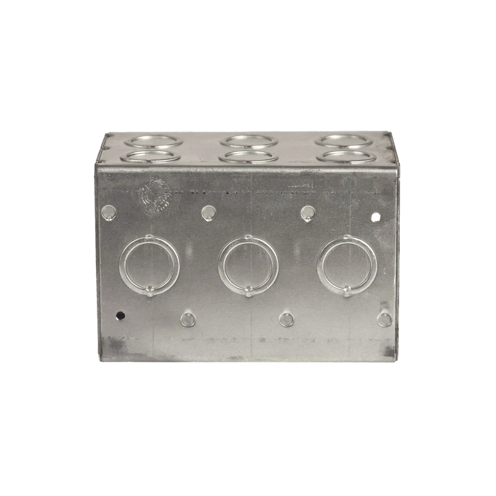 Caja Multigang de 3 Gangs/ Profundidad de 3-1/2 Pulgadas (8.89 cm)/ 19 Entradas de 1/2 - 3/4 Pulgadas (1.27 - 1.91 cm)