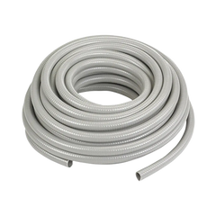Manguera hermética flexible tipo PolyTuff no metálica, gris de 1/2", 100 pies. Uso comercial/industrial.