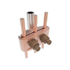 Conector Mecánico para 3 Cables para Calibre 2/0 AWG - 250 KCMIL a Tubería de 3/8"  o  Varilla 5/8" - 3/4".