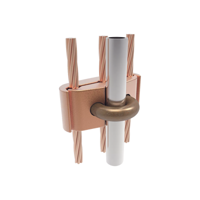 Conector Mecánico para 3 Cables para Calibre 2/0 AWG - 250 KCMIL a Tubería de 3/8"  o  Varilla 5/8" - 3/4".
