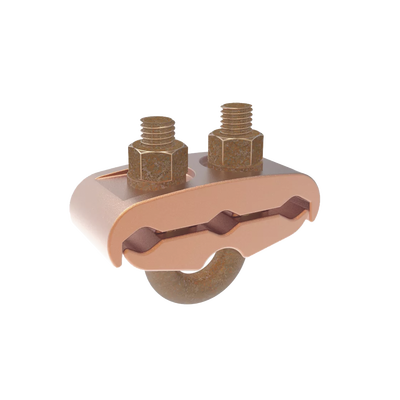 Conector Mecánico para 3 Cables para Calibre 2/0 AWG - 250 KCMIL a Tubería de 3/8"  o  Varilla 5/8" - 3/4".