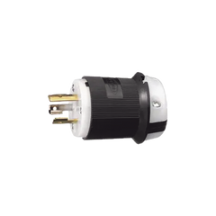 Clavija Industrial con Bloqueo de Media Vuelta / 20 A 125 V CA / 2 Polos 3 Hilos / Color Blanco y Negro / Nema L5-20P.