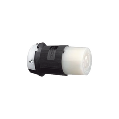Conector Industrial con Bloqueo de Media Vuelta / 20 A 125 V CA / 2 Polos 3 Hilos / Nema L5-20R / Color Blanco y Negro.