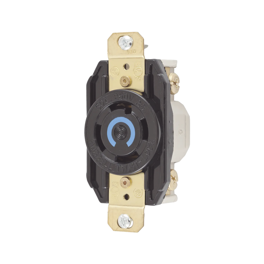 Receptáculo con Bloqueo de Media Vuelta Industrial 20 A 125/250 V CA / 3 Polos 4 Hilos / Nema L14-20R.