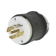 Clavija Industrial con Bloqueo de Media Vuelta / 20 A 120/208 V CA / 4 Polos 5 Hilos / Color Blanco y Negro / Nema L21-20P/ Grado Industrial.