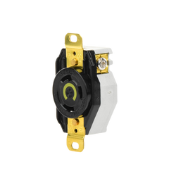 Receptáculo de Media Vuelta Industrial 30 A 125 V CA 2 Polos 3 Hilos (Nema L5-30R) Color Negro.