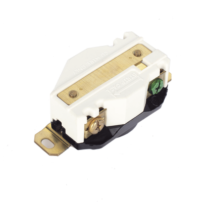 Receptáculo de Media Vuelta Industrial 30 A 250 V CA 2 Polos 3 Hilos (Nema L6-30R) Color Negro.