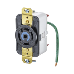 Receptáculo de Media Vuelta Industrial 30 A 120/208 V CA/ Nema L21-30R /Color Negro