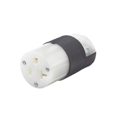 Conector Entrada Recta/ 20 A 125V/ 2 Polos 3 Hilos/ Nema 5-20 R/ Grado Industrial- Comercial / Color Negro-Blanco.