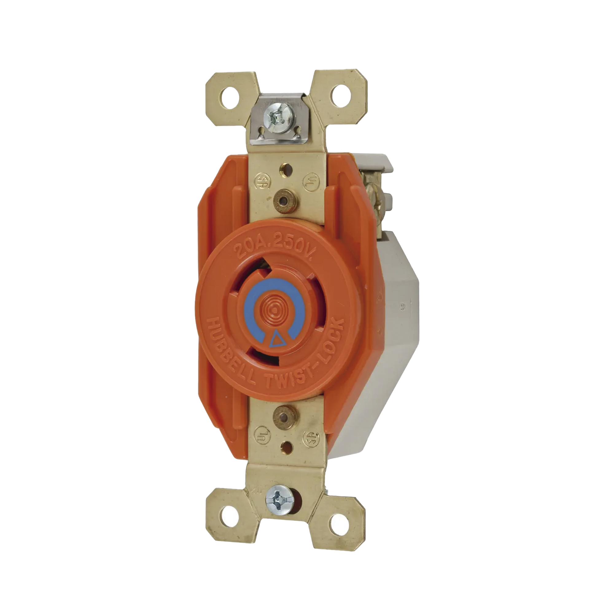 Receptáculo Sencillo de Media Vuelta / 20 A 250 V CA / 2 Polos 3 Hilos / Nema L6-20R