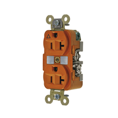 Contacto Dúplex Conexión a Tierra Aislada/ 20 A 125 V/ 2 polos 3 Hilos/ Color Naranja/ Nema 5- 20R/ Grado Industrial.