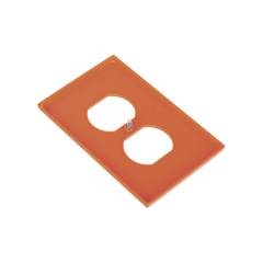 Tapa para Contacto Dúplex Color naranja.