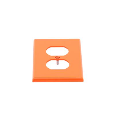 Tapa para Contacto Dúplex Color naranja.