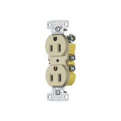Contacto Duplex 15A 125V/ 2 Polos 3 Hilos / Cableado posterior y lateral / Nema 5-15R / Color Marfil.