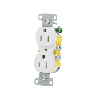 Contacto Duplex 15A 125V/ 2 Polos 3 Hilos/ Nema 5-15R/ Color Blanco.
