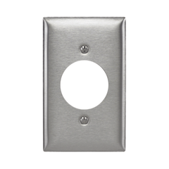 Placa para Receptaculo Sencillo 20 y 30 A de Media Vuelta/ 1.6" (40 mm) / Acero Inoxidable.
