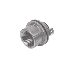 Conector Myers de Zinc  1 1/4"  con Tornillo para Puesta a Tierra.