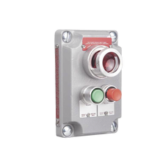 Cubierta para Estación de Control con 2 Botones Pulsadores Rojo-Verde y Luz Piloto Roja / Uso en Áreas Clasificadas