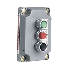 Cubierta para Estación de Control con Tres Botones Pulsadores Rojo-Verde-Negro. / Uso en Áreas Clasificadas.