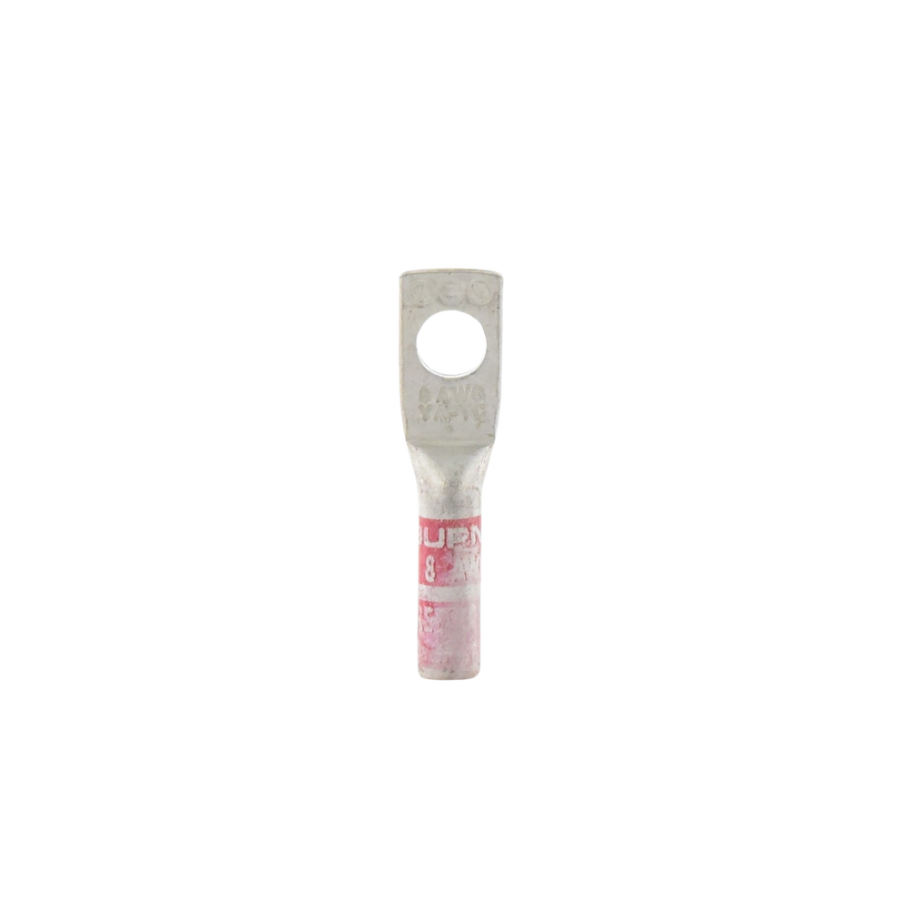 Zapata Terminal de Compresión BURNDY para Tornillo de 1/4" y Calibre 8 AWG / Barril Largo.