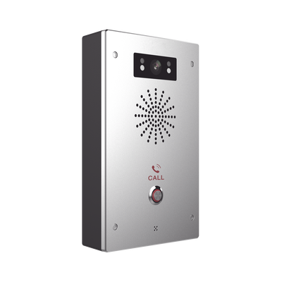 Video Intercomunicador IP, 2 líneas SIP, 2 relevadores con botón para llamada, Onvif, anti-vandálico, PoE, IP65 e IK10, PoE