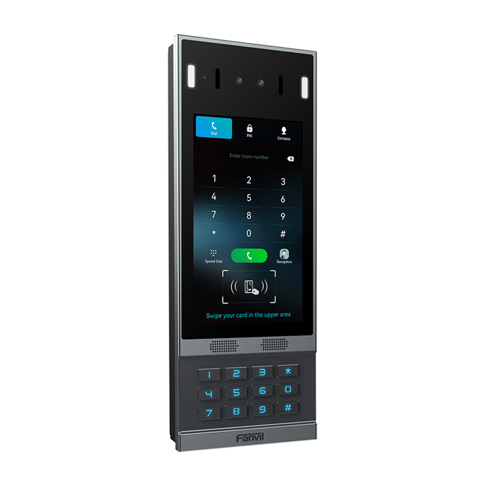 Videoportero SIP con Reconocimiento Facial / Pantalla Táctil IPS 7" / Cámara 2MP / 2 Relevadores / Teclado Retroiluminado / IP66 IK07 / PoE