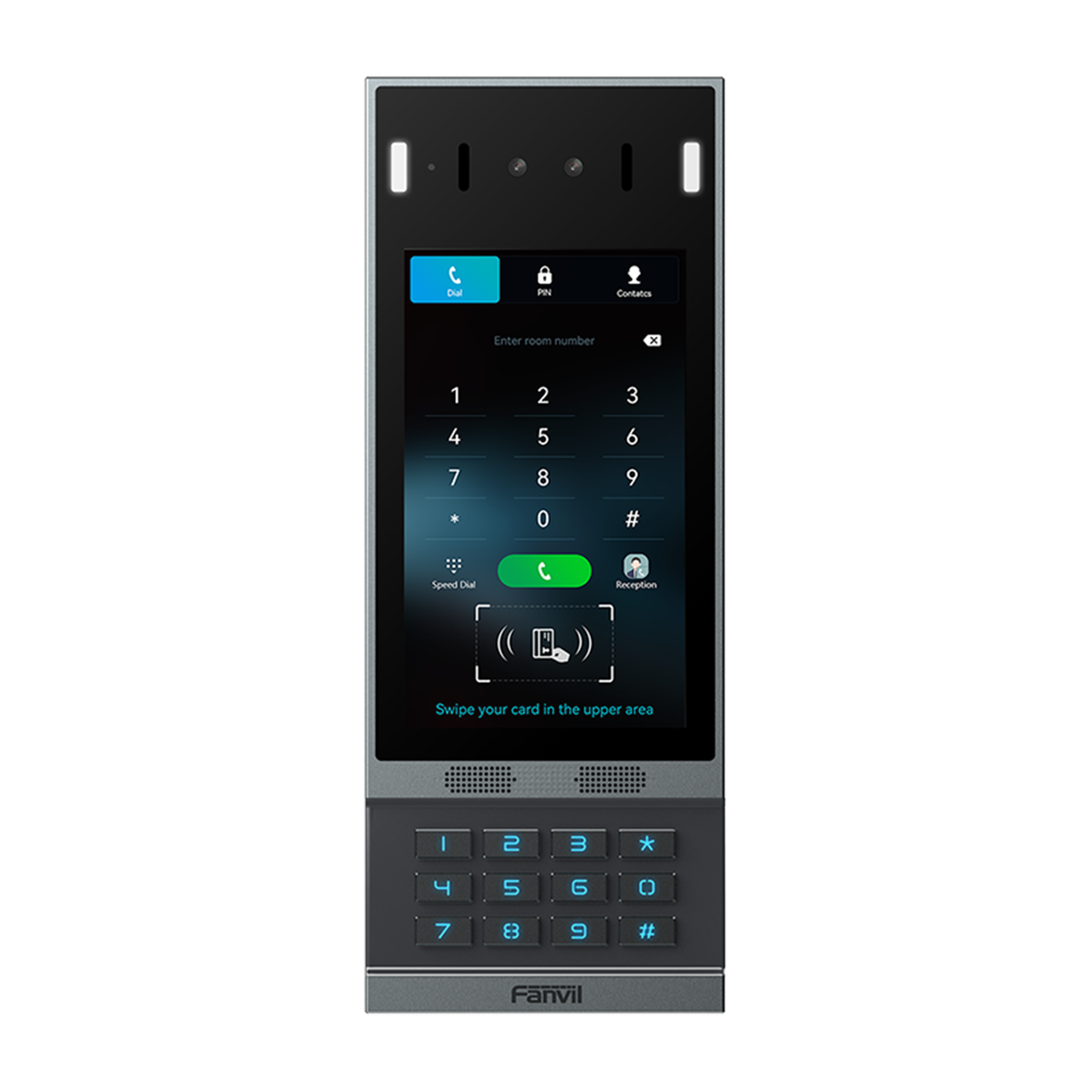 Videoportero SIP con Reconocimiento Facial / Pantalla Táctil IPS 7" / Cámara 2MP / 2 Relevadores / Teclado Retroiluminado / IP66 IK07 / PoE